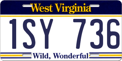 WV license plate 1SY736