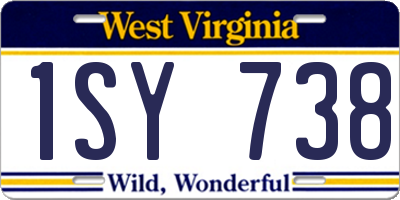 WV license plate 1SY738