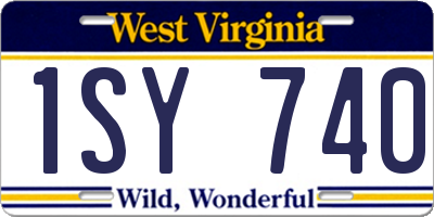 WV license plate 1SY740
