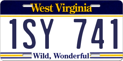 WV license plate 1SY741