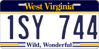 WV license plate 1SY744