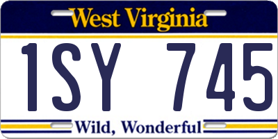 WV license plate 1SY745