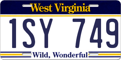 WV license plate 1SY749