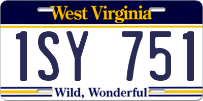 WV license plate 1SY751