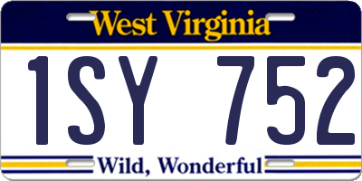 WV license plate 1SY752