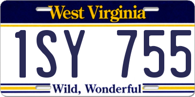 WV license plate 1SY755