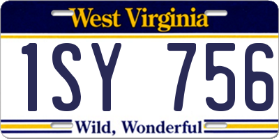 WV license plate 1SY756