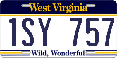 WV license plate 1SY757