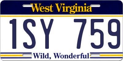 WV license plate 1SY759