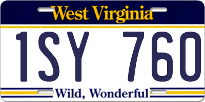 WV license plate 1SY760