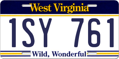 WV license plate 1SY761