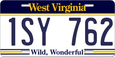 WV license plate 1SY762