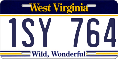 WV license plate 1SY764