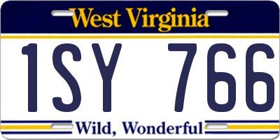 WV license plate 1SY766