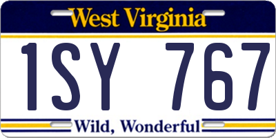 WV license plate 1SY767