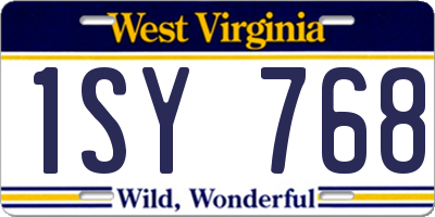 WV license plate 1SY768