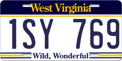 WV license plate 1SY769
