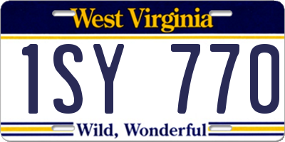 WV license plate 1SY770