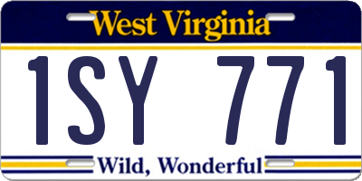 WV license plate 1SY771