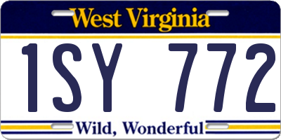 WV license plate 1SY772