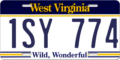 WV license plate 1SY774