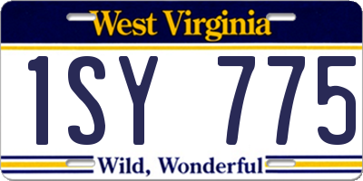 WV license plate 1SY775