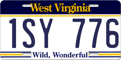 WV license plate 1SY776