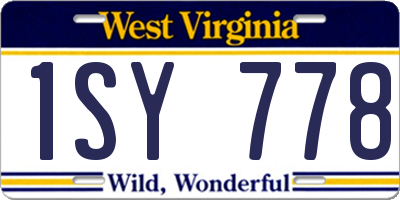 WV license plate 1SY778