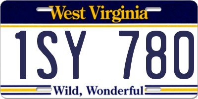WV license plate 1SY780