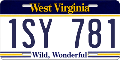 WV license plate 1SY781