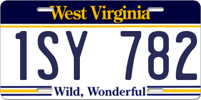 WV license plate 1SY782