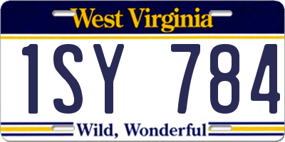 WV license plate 1SY784