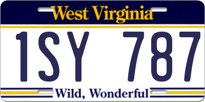 WV license plate 1SY787