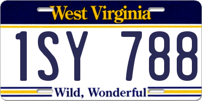 WV license plate 1SY788