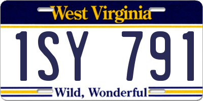 WV license plate 1SY791