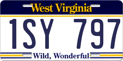 WV license plate 1SY797