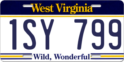 WV license plate 1SY799