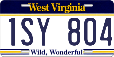 WV license plate 1SY804
