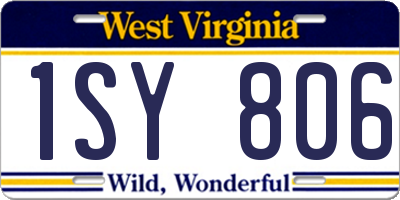 WV license plate 1SY806