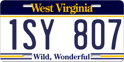 WV license plate 1SY807
