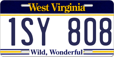 WV license plate 1SY808