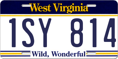 WV license plate 1SY814
