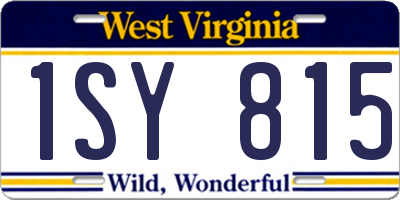 WV license plate 1SY815