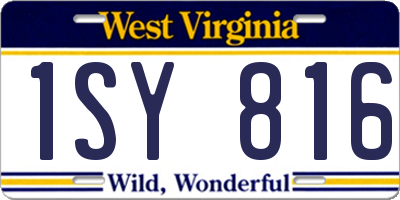 WV license plate 1SY816