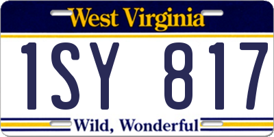 WV license plate 1SY817