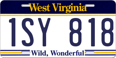 WV license plate 1SY818