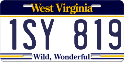 WV license plate 1SY819