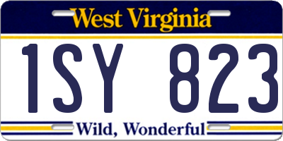 WV license plate 1SY823
