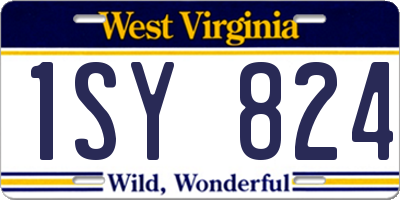 WV license plate 1SY824