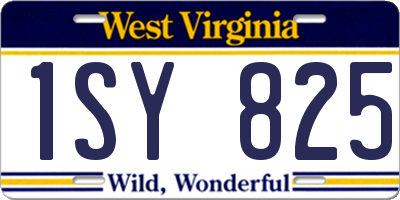 WV license plate 1SY825